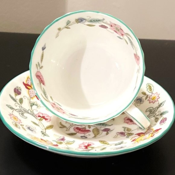 Haddon Hall B1451 Green Trim by Minton - Demitasse Saucers and a Flat Cup - Picture 6 of 13